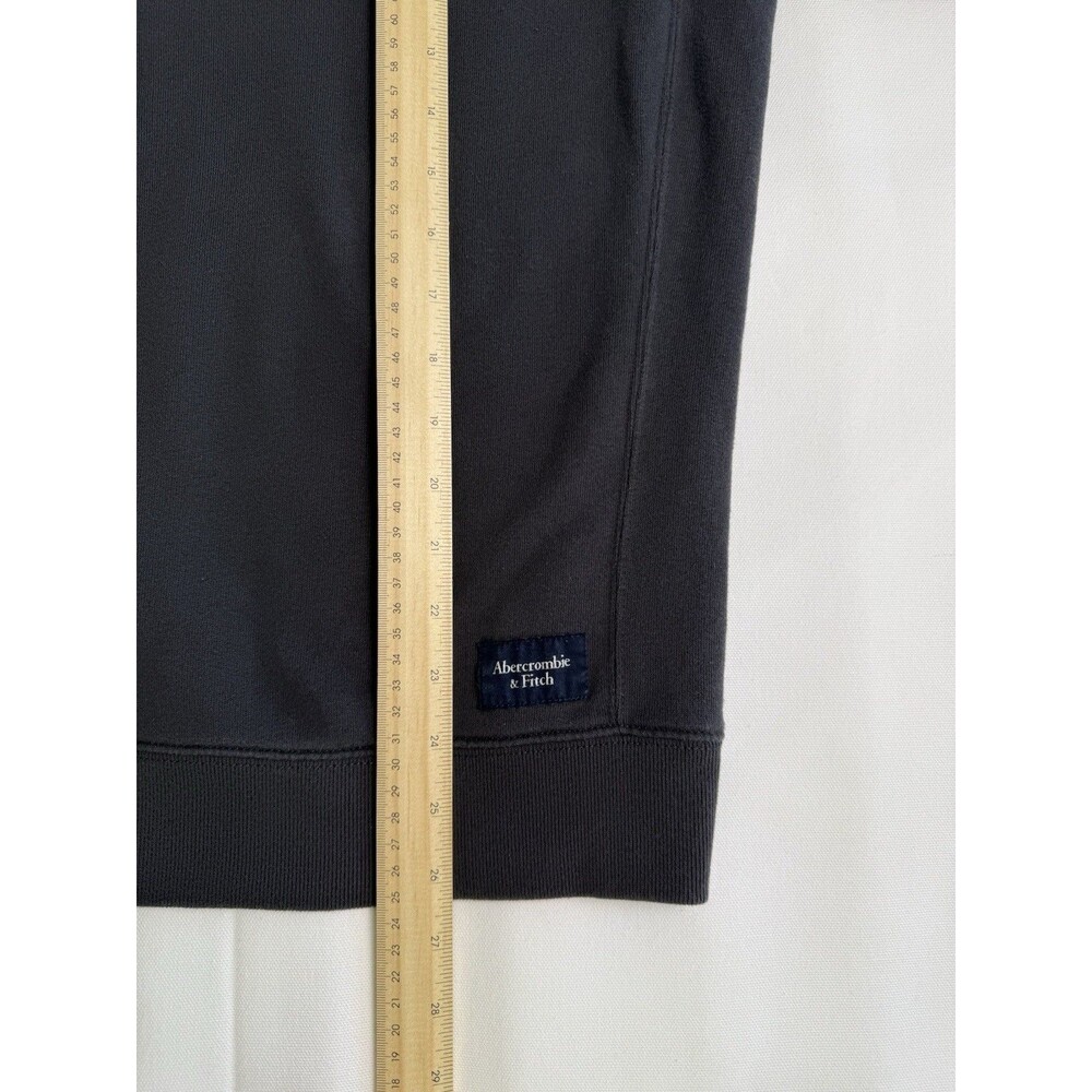 Abercrombie & Fitch Men's M Gray Fleece 1/4 Zip Mock Neck Pullover Logo - Picture 4 of 6